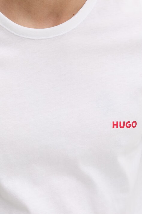 HUGO футболка чоловіча бавовняна T-SHIRT RN TRIPLET P 3 шт — SS25-TSM021, білий — фото 9