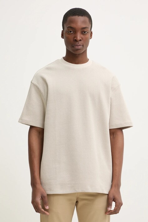 Футболка Hugo Blue Nuwaffle мужская цвет бежевый 50534434