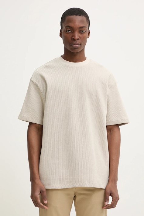 Футболка Hugo Blue Nuwaffle мужская цвет бежевый 50534434