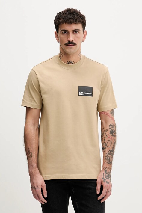 Bavlněné tričko Karl Lagerfeld Jeans pánské, modrá barva, s potiskem, A1M17001