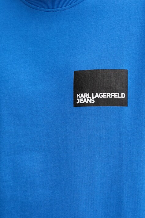 Бавовняна футболка Karl Lagerfeld Jeans — SS25-TSM02J, блакитний — фото 4
