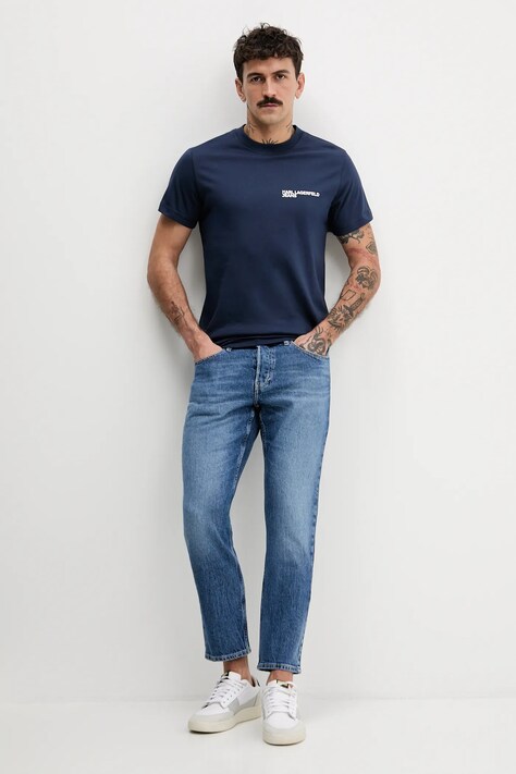 Karl Lagerfeld Jeans футболка чоловіча бавовняна — SS25-TSM02L, темно-синій — фото 2