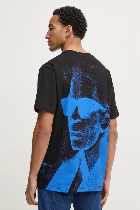 Bavlněné tričko Karl Lagerfeld Jeans černá barva, s potiskem, A1M17113