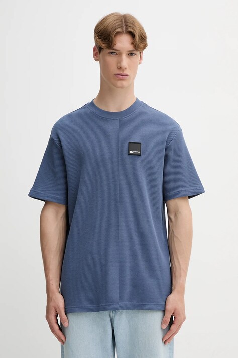 Karl Lagerfeld Jeans t-shirt in cotone uomo colore nero con applicazione A1M17049
