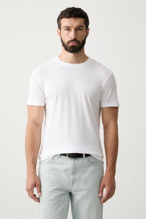 Karl Lagerfeld T-shirt basic męski bawełniany z elastanem 2-pack biały A1M47097