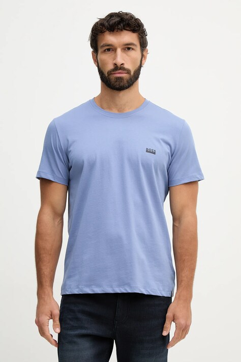 BOSS t-shirt bawełniany męski kolor niebieski gładki 50531401