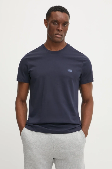 BOSS tricou din bumbac bărbați, culoarea bleumarin, uni, 50531401