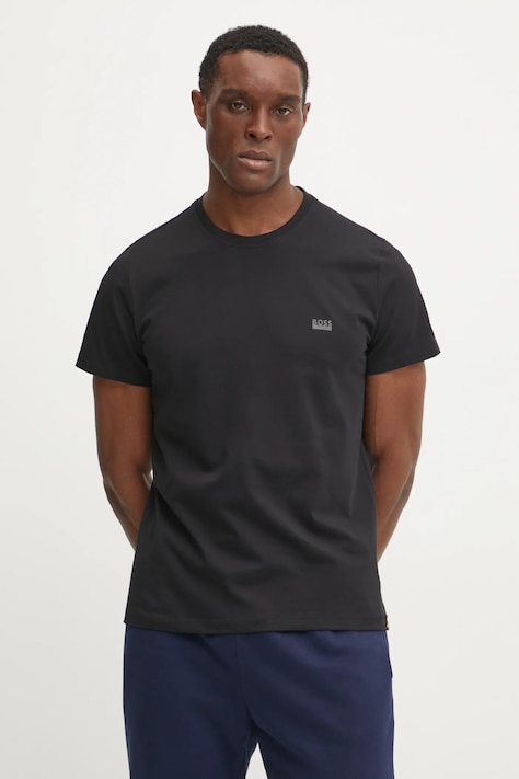 BOSS t-shirt bawełniany męski kolor czarny gładki 50531401