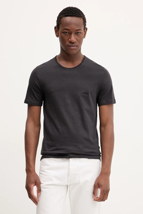 BOSS tricou din bumbac 3-pack bărbați, culoarea negru, uni, 50532468