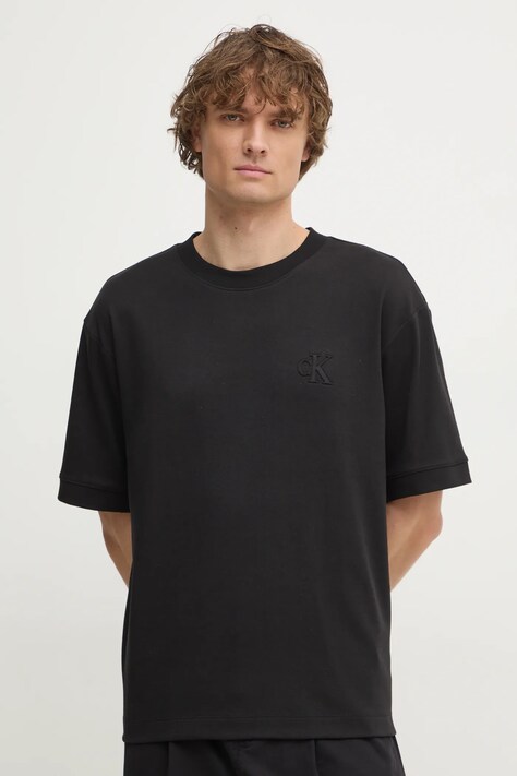 Tričko Calvin Klein Jeans černá barva, J30J326757