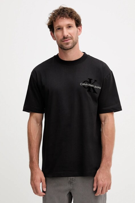 Calvin Klein Jeans t-shirt bawełniany męski kolor czarny z nadrukiem J30J327107
