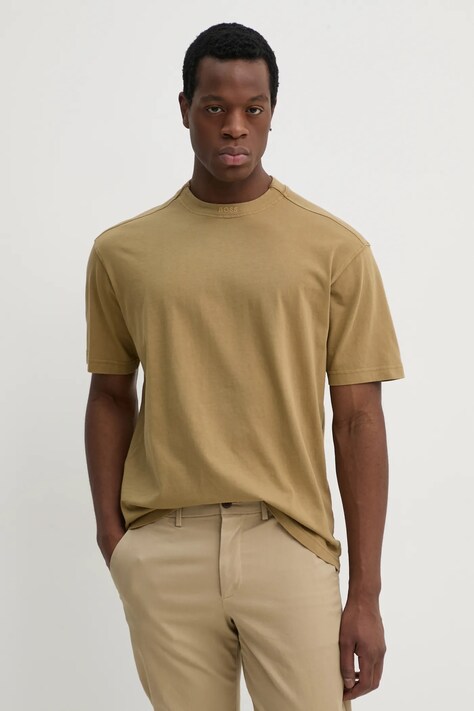 Хлопковая футболка BOSS Orange мужской однотонный 50521805