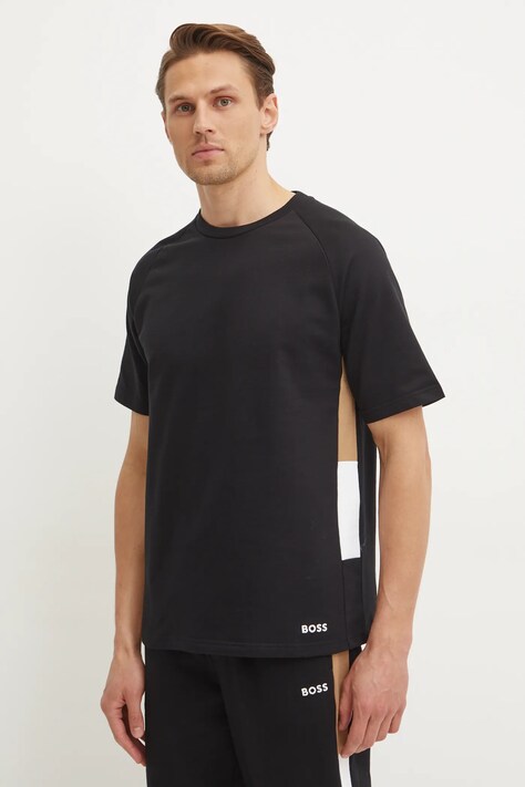 BOSS tricou lounge din bumbac culoarea negru, neted, 50535784