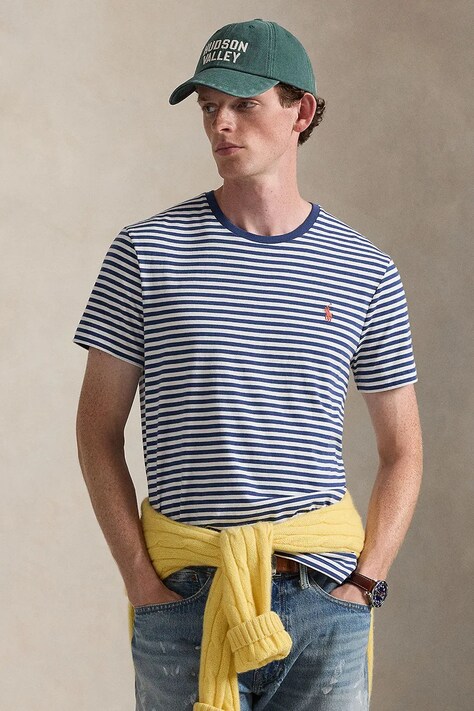 Polo Ralph Lauren t-shirt bawełniany męski kolor niebieski wzorzysty 710956828