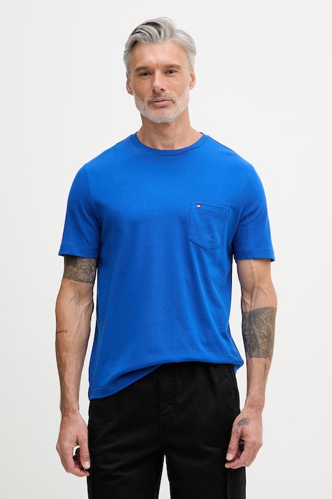 Tommy Hilfiger T-shirt męski bawełniany niebieski MW0MW37283