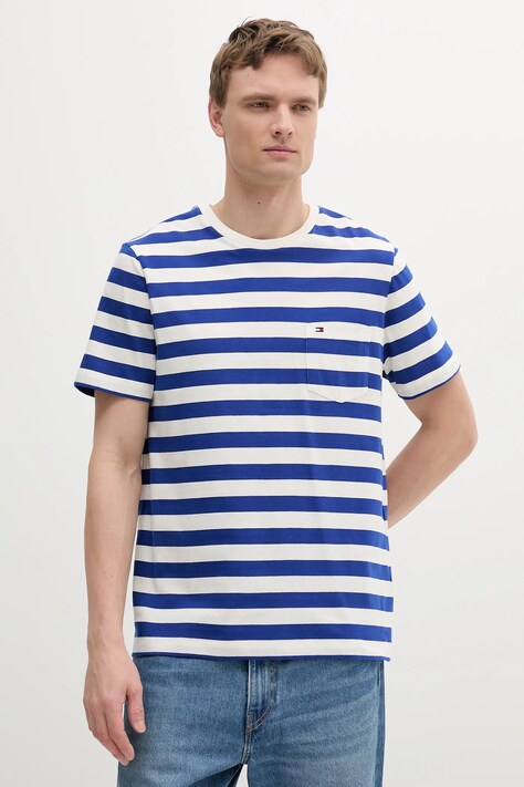 Tommy Hilfiger tricou din bumbac barbati, neted, MW0MW37283