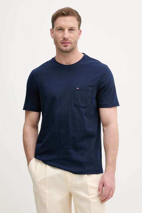 Tommy Hilfiger T-shirt męski bawełniany granatowy MW0MW37283