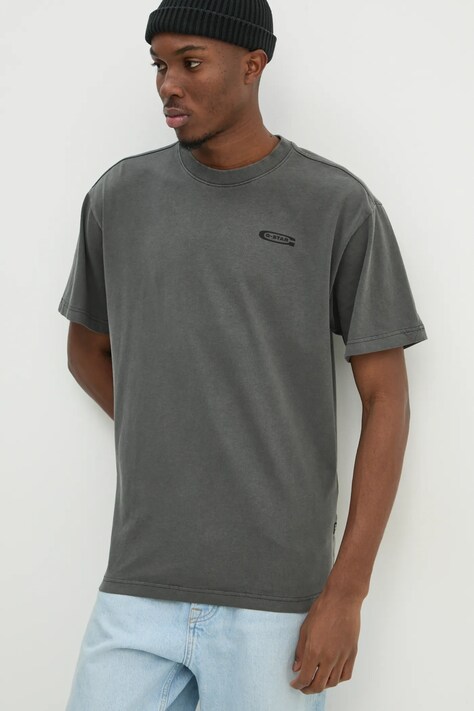 G-Star tricou din bumbac bărbați, culoarea gri, cu imprimeu, D25162-C756