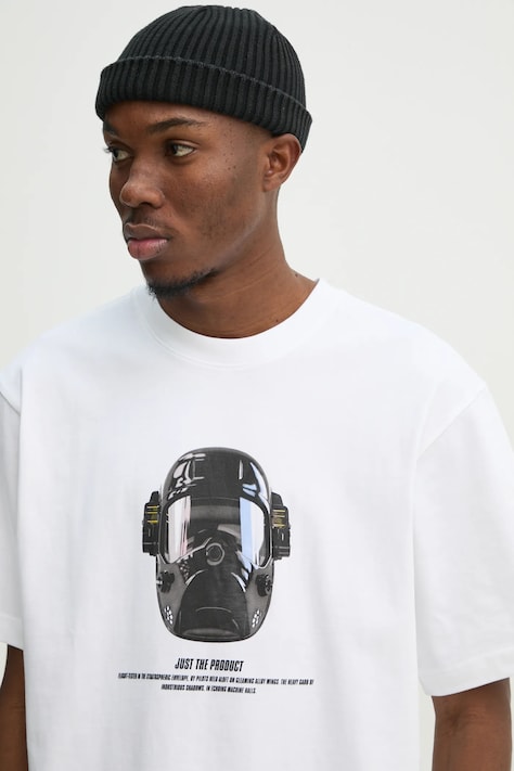 G-Star t-shirt bawełniany męski kolor biały z nadrukiem D25159-C784