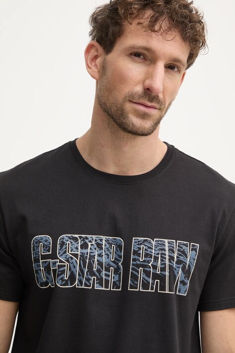 G-Star tricou bărbați, culoarea negru, cu imprimeu, D25139-336
