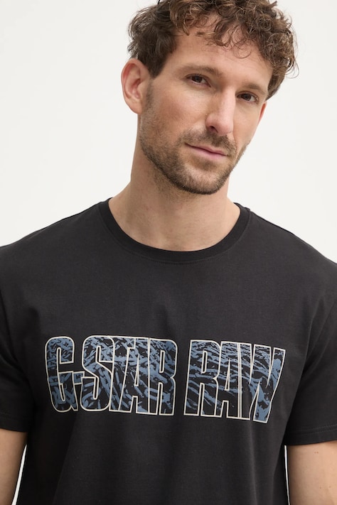 G-Star t-shirt fekete, férfi, nyomott mintás, D25139-336