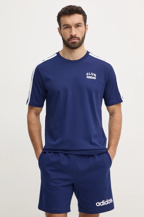 Bavlněné tričko adidas M C COLLE Collegiate tmavomodrá barva, s aplikací, JJ1608