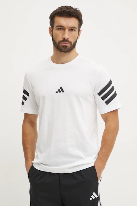 adidas tricou din bumbac Future Icons barbati, culoarea alb, neted, JD4880