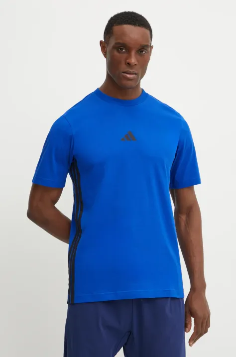 Βαμβακερό μπλουζάκι adidas Essentials ανδρικό, χρώμα: μπλε, JE6398