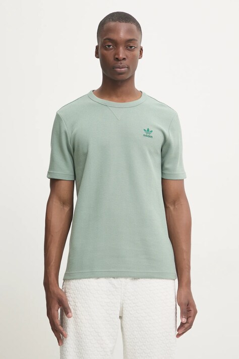 adidas Originals t-shirt Essential męski kolor zielony gładki JD2446