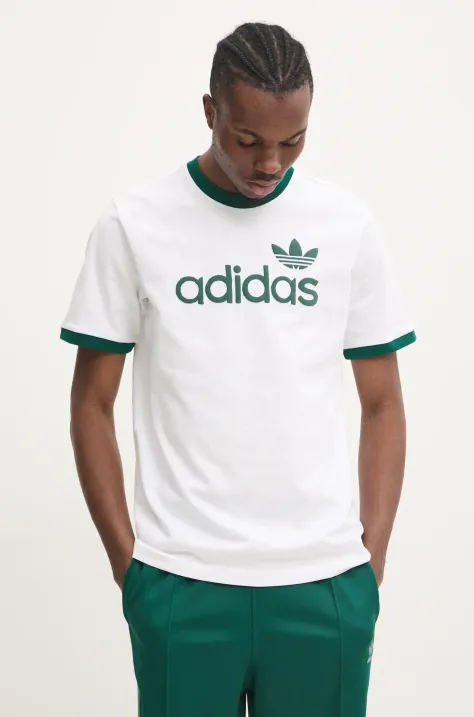 Bavlnené tričko adidas Originals SIMPLE TEE pánske, biela farba, s potlačou, JC8371