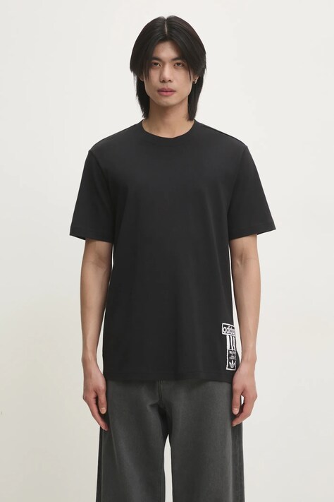 adidas Originals cotton t-shirt Adibreak men’s black color with an application JD4194