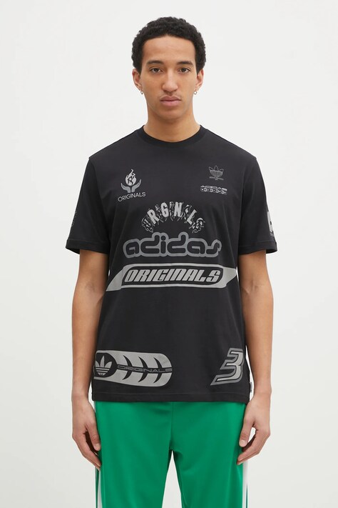 adidas Originals t-shirt bawełniany Q12 TS SPONSOR męski kolor czarny z nadrukiem JP2676