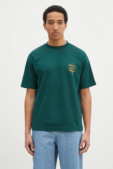 Drôle de Monsieur t-shirt in cotone Le T-Shirt Slogan Vignes uomo colore verde F-TS226-CO002-DGN