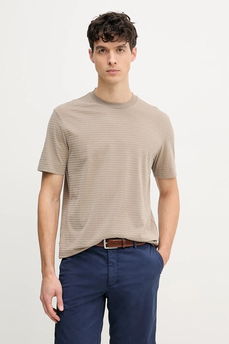 Футболка Emporio Armani мужская цвет бежевый узорная EM001288 AF10017