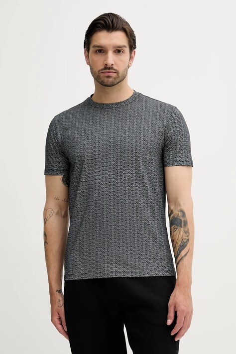 Armani Exchange t-shirt bawełniany męski kolor czarny wzorzysty XM000561 AF10356