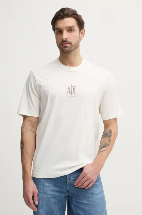 Armani Exchange t-shirt in cotone uomo colore bianco con applicazione XM000363 AF12308