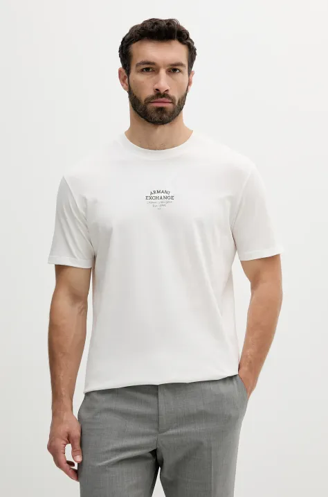 Armani Exchange t-shirt bawełniany męski kolor biały z aplikacją XM000761 AF12308