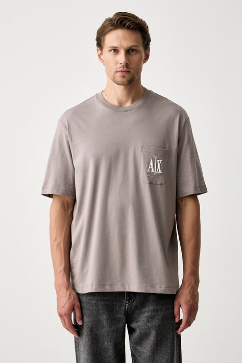 Armani Exchange T-shirt męski bawełniany beżowy XM000366 AF12308