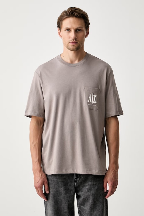 Armani Exchange T-shirt męski bawełniany beżowy XM000366 AF12308
