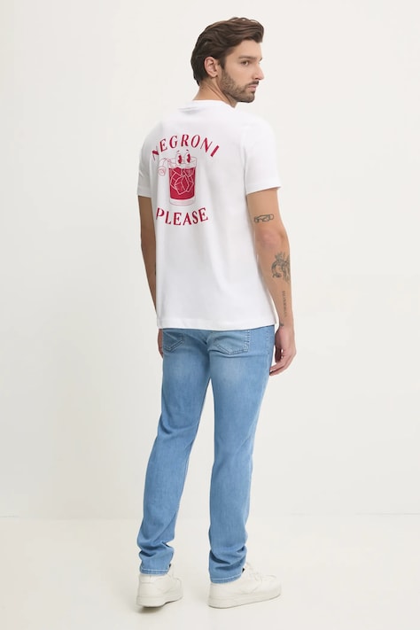 Памучна тениска Joop! в бяло с принт 30045502