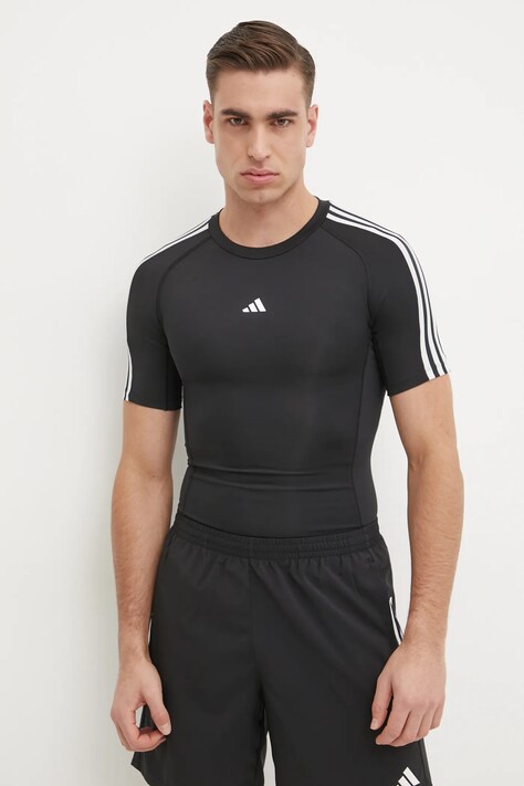 adidas Performance tricou de antrenament Techfit culoarea negru, cu imprimeu, IN5588