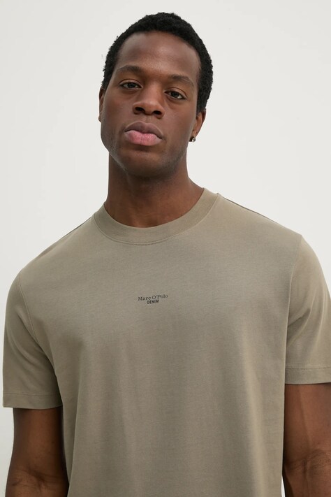 Marc O'Polo tricou din bumbac barbati, culoarea bej, neted, 5000005974