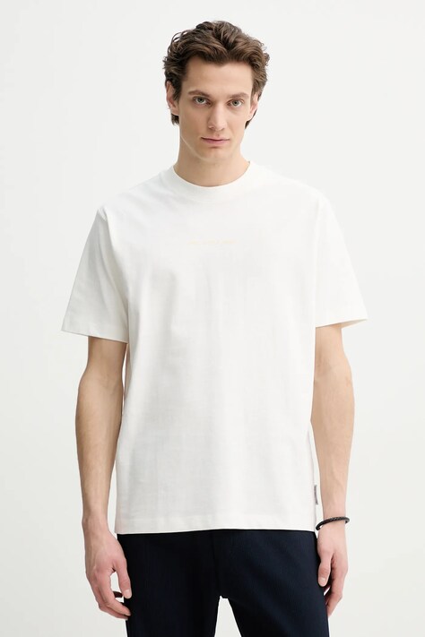 Marc O'Polo tricou din bumbac barbati, culoarea alb, cu imprimeu, 5000006034