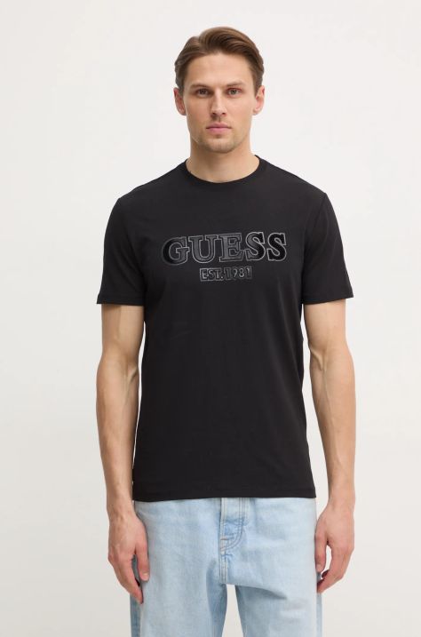 Guess t-shirt męski kolor czarny z nadrukiem M5RI12 J1314