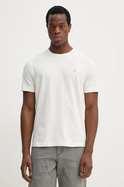 Marc O'Polo tricou din bumbac barbati, culoarea bej, neted, 522201251054