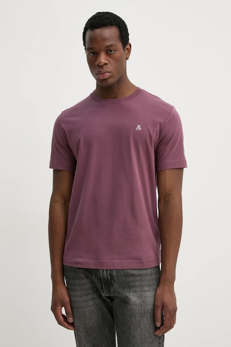 Marc O'Polo tricou din bumbac barbati, culoarea bordo, neted, 522201251054