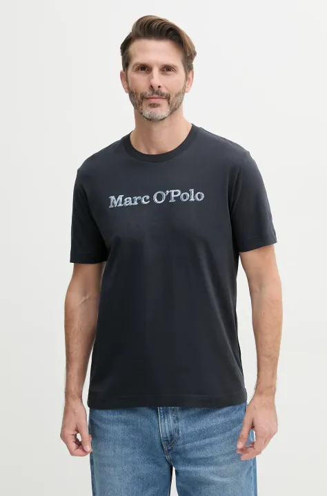 Хлопковая футболка Marc O'Polo мужская цвет синий с принтом 523201251182