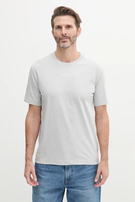 Bavlněné tričko Marc O'Polo pánské, šedá barva, s potiskem, 523201251382
