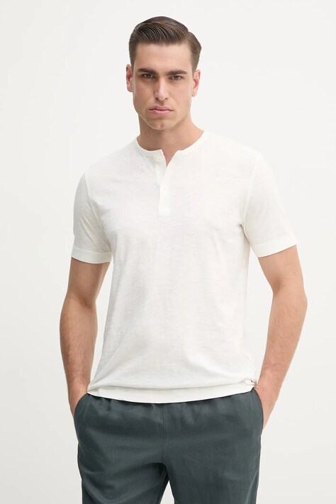 Marc O'Polo tricou din bumbac bărbați, culoarea alb, uni, 523217651206