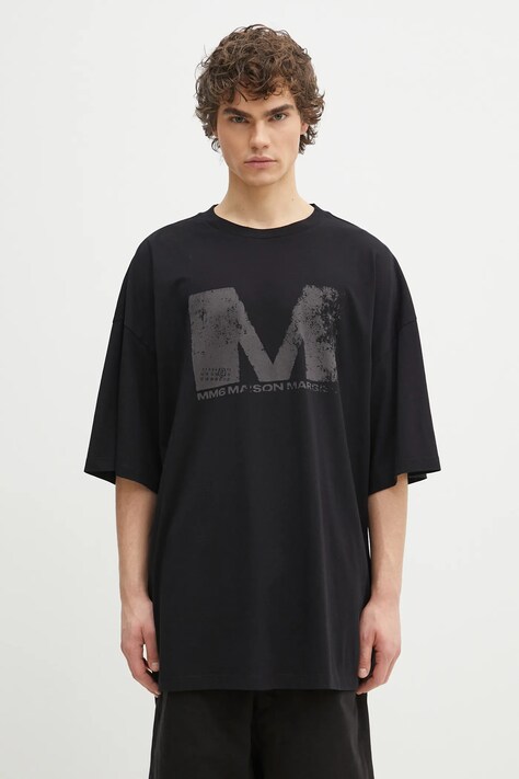 Βαμβακερό μπλουζάκι MM6 Maison Margiela ανδρικό, χρώμα: μαύρο, SH0GC0048